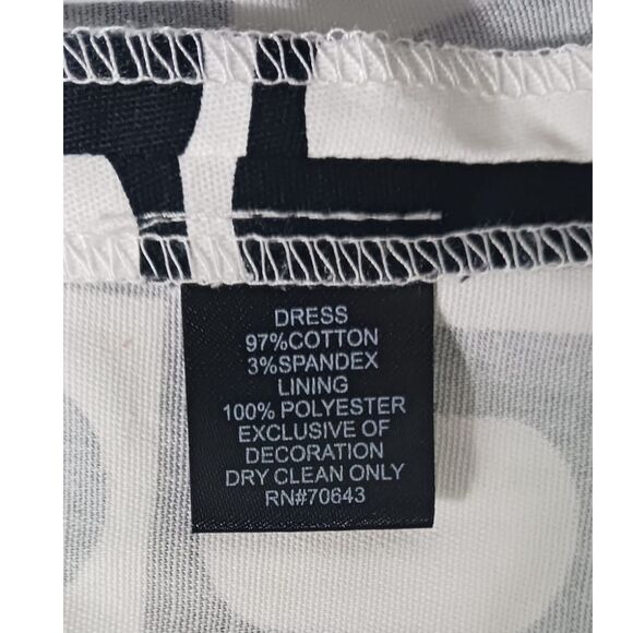 Jessica Howard Black White Pink Geometric Print Sleeveless Dress Mod Vibes Sz12 - Picture 7 of 9